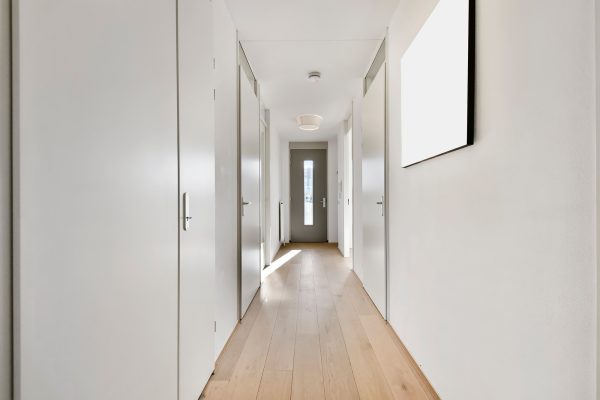 Narrow hallway with classic painting Narrow hallway with classic painting